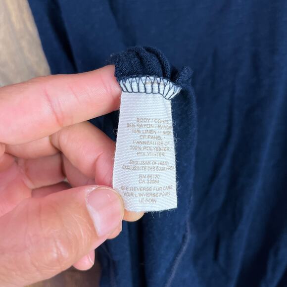 Free People Womens Blouse Blue Tank Lace Front Floral Linen Blend Stretch S - Picture 7 of 10